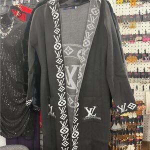 White and Black Cardigan Sweater